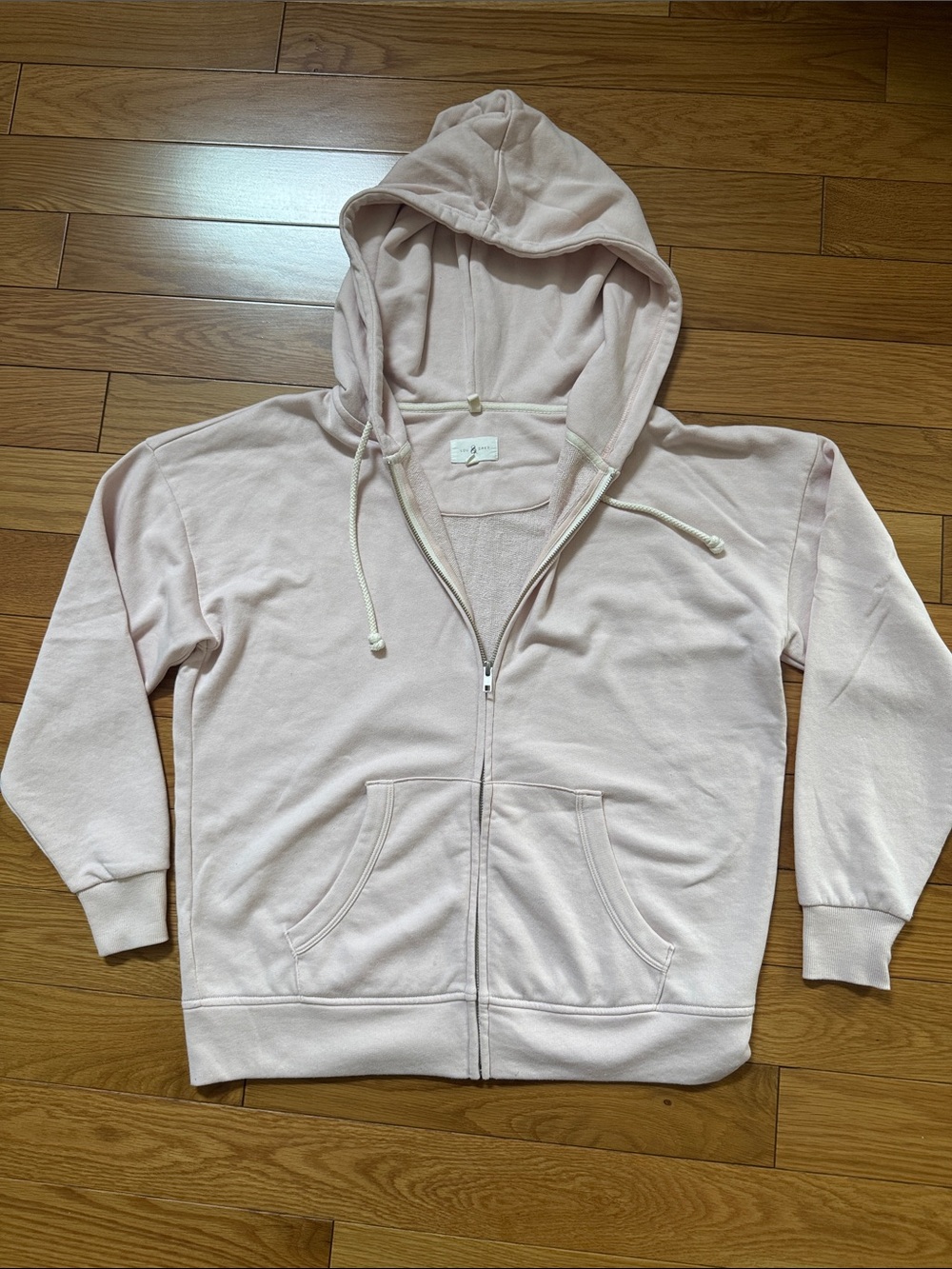 Lou & Grey Blush Pink Zip Hoodie with Hood and Zipper